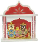 Real Craft Multicolor Lord Jagannath Statue for Car Dashboard Home Metal Temple Decorative Showpiece (10 cm)