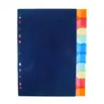 FILE MARS VIRGIN PAPER SHEETS 200 MICRONES PLASTIC SEPRATOR (Set Of 24, Blue)