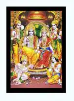 BM TRADERS Ram Darbar Sparkle Print Wall Sticker Poster without Frame (20 x 28 inch)