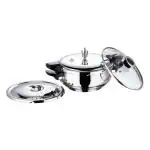 Vinod 18/8 Stainless Steel Magic Pressure Cooker-5.5 L with Strainer & Glass Lid(Induction Friendly)