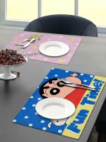 Saral Home Easy Living Blue Velvet Set of 2 Dining Table Placemats-30x45 cm