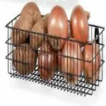 Geschir Metal Wall Mounted Rack for Kitchen, Wire Baskets, Storage Hanging storage Basket for Fruit, Vegetables, Bathroom Rack, Kitchen Wall Hanging Rack (Pack of 1(