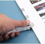 ZZ LAZYCOTTAGE Portable Handheld Paper Clam Clip Dispenser with 50 Stainless Steel Metal Refill Clips, Reusable Paper Clip Set Binder Clips Paper Clamps, Paper Clipper