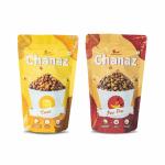 Dhananjay Roasted Flavoured Mahabaleshwar Chana (Chickpeas) | Gluten Free | Rich in Protein | 100 % Roasted and Puffed | Pack of 2 ( Cheese 180g & Peri Peri 180g)