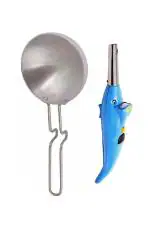 First Front Aluminium Tadka Pan With Dolphine Shape Electric Gas Lighter and (Multicolour, Pack of 2)