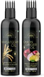 Desi Crew Wheatgerm and Onion Ginger Hair for Skin, Body and Hair Care 100 ml Each