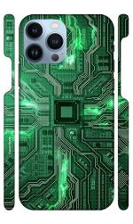 YAPZONE Cool Motherboard Green |Designer Printed Hard Back Cover for Apple iPhone 13 Pro Max Premium & Attractive Case for Your Smartphone