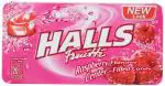 Imported Halls Raspberry Flavoured Center, Filled Candy, 22.4 G pack of 4