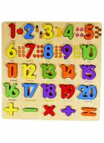 Kaarpaagaa Inc Wooden Picture Numebrs 123 Puzzle for Kids Ages 2-5 Years