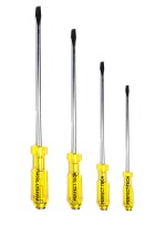 PERFECT TECH Striking Screw Driver Set 4 Pcs (Flate) | 6,8,10,12 Inch Screwdriver Kit | Screwdriver Set Electric Heavy Duty | Screwdriver 2 in 1 Machine (Yellow)