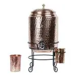 Design Decor Gallery Clear Matka Honey Hammer Dotted 8 Liter Pure With Stand And Two Glass (Pack Of 3)