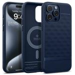 CASEOLOGY by Spigen Parallax Mag Back Cover Case Compatible with iPhone 15 Pro Case (TPU and Polycarbonate | Midnight Blue)