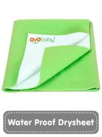 OYO BABY Quick Dry Waterproof Baby Bed Protector Pack of 2 Dry Sheet (Medium 100 x 70 cm) Light Green
