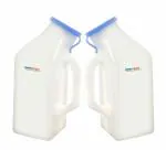 AmbiTech Portable and Safe Medical Grade Plastic Urine pot with cap for Male - 1000 ml (Pack of 2)