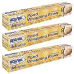 KCOFOIL Deliwrap Food Wrapping Paper Roll 60m (Pack of 3)