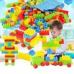 Vastate 52+ Building Blocks with 8 Wheels SMA 60Pcs (Multicolor)