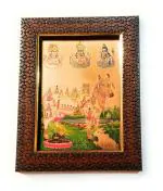 Framtastic Kamdhenu Gau Mata Rectangular Photo Frame with Plexi Glass