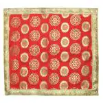 My God Gift - A promise of Quality (20X20 INCH) Puja Aasan Cloth/Puja Aasan Kapda/Puja Chowki Altar Cloth for Home & Mandir/Temple/God/Goddess with Emboidery(RED)