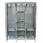 Grazia Grey Alloy Steel, Plastic Foldable Collapsible Storage Wardrobe