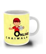 Whats Your Kick Tea Theme Online Chai Wala Printed White Ceramic Coffee Mug and Tea Mug 325 ML
