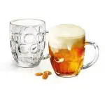 Treo by Milton Cascade Cool Glass Beer Mug, Set of 2, 565 ml, Transparent