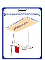 VIMART Indoor Clothesline for Ceiling: Stainless Steel Retractable Clothes Hanger with Up-Down Pulley System / UP-DOWN SYSTEM (6 FEET 6 LINES)