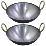 SHINI LIFESTYLE Heavy Base Iron Kadhai Loha Kadhai 28cm Kitchen Karahi