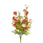 Saf Glitter Coated Artificial Flowers For Home Decore 10 Stem| Without Pot| Dark Red & Cream, Pack Of 1, Height 45 Cm