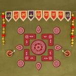 Indigifts Readymade Rangoli Design Patterns-Happy Diwali Banner and 13 Piece Diwali Rangoli Combo-Rangoli For Floor Decoration,Diwali Decorations Items for Home,Diwali Decorations Items for Home Toran