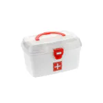 First Aid Box with Detachable Tray and Handle BPA-Free BPA-Free Portable Emergency Medicine Organizer for Home Office Car Travel