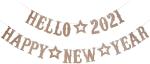 Festiko Happy New Year 2021, New Years Eve Party Supplies 2021, Happy New Year Party Decorations 2021, Fireplace Mantle Christmas New Years Holiday Decor