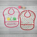 Baby Moo Fun With Fruits Pink 2 Pk Bibs