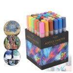Happy GiftMart Acrylic Paint Marker Pens Set 36 Color Acrylic Paint Pen Medium Tip Markers