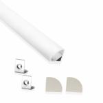 EASYGLO Lighting Aluminium Round LED 1Meter Profile Corner with Diffused Cover, End Caps and Mounting Clips Without LED Straight Linear (16x16mm) - Pack of 1