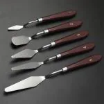 KANBI Stainless Steel Oil Knives Artist Crafts Spatula Palette Knife Set for Artist Oil Painting Mixed Scraper Art Supplies - Set of 5