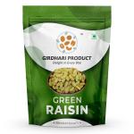 GIRDHARI PRODUCT Green Raisin Dry Fruits Kishmish Dried Grapes Healthy Nutritious Delicious Rich in Iron & Vitamin B Healthy Sweet Treats Pouch 1 kg