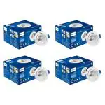 PHILIPS 12-watt Round LED COB Spot Light | 3 Colors in 1 Astra Spot LED Spotlight for Display & Decorations | Adjustable and Tiltable | Cut Out: 84mm, Color: Tunable White, Pack of 4