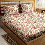 Bella Casa Elasticated Fitted Bed Sheet Floral Multi Colour with 2 Pillow Covers 180 cm x 180 cm + 20 cm (CLE1007B )