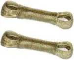 KitchenFest 20 meter PVC Coated Steel Anti-Rust Rope Washing Line With 2 Plastic Hooks, Pack of 2