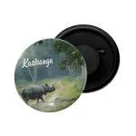 Dhcrafts Multicolor Metal Assam Kaziranga Printed Fridge Magnet, 5.8 Cm