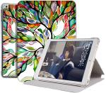 Caseelo Flip Cover for Apple iPad Air 1 / Air 2 9.7 Inch [ Air 1 Air 2 Generation ] [ A1474 A1475 A1476 A1566 A1567 ] Printed Folio Soft Silicone Smart Cover with Honeycomb Cooling Feature [ Soft Air Bag Corner Protection ] ( Olivia Tree )