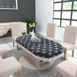 Buy MONKDECOR PVC Printed Design Oval Shape 8 Seater Dinning Table ...