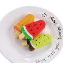 SHANAYA Eraser for Kids Ice Pop Fruit Shaped Pencil Erasers Set Return Gifts for Boys Girls Stationary School Items Pack of 3