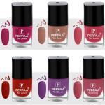 Perpaa Pink, Light Pink, Nude, Deep Red, Glitter Pink, Purple Nail Polish (Pack Of 6)