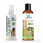 THE DDS STORE Flea Spray used as Dog Flea & Tick Treatment With Dog Grooming 2 Pieces Shampoo Products for Smelly Dogs with Fragrance-(Tick Spray + Green Apple 200ml )