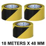 VCR Black & Yellow Floor Marking Tape - 18 Meters in Length 48mm / 02