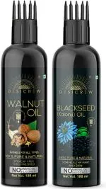 Desi Crew Walnut and Blackseed Hair Oil for Skin, Body and Hair Care 100 ml Each
