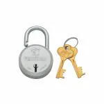 Godrej Freedom 6 Levers Round Padlock with 2 Keys, Aluminium Body Lock for Main Door (Silver, Pack of 1)