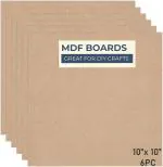 Earmark 6 Piece A4 Size MDF Boards for Art and Craft, Wood MDF Sheets for Craft Work, DIY MDF Cutouts (10 x 10 MDF Board)