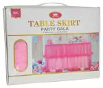 My Party Suppliers Pink Tulle Table Skirt Queen Wonderland Pink Tablecloth Skirting Tutu Tablecloth with Smooth Edge